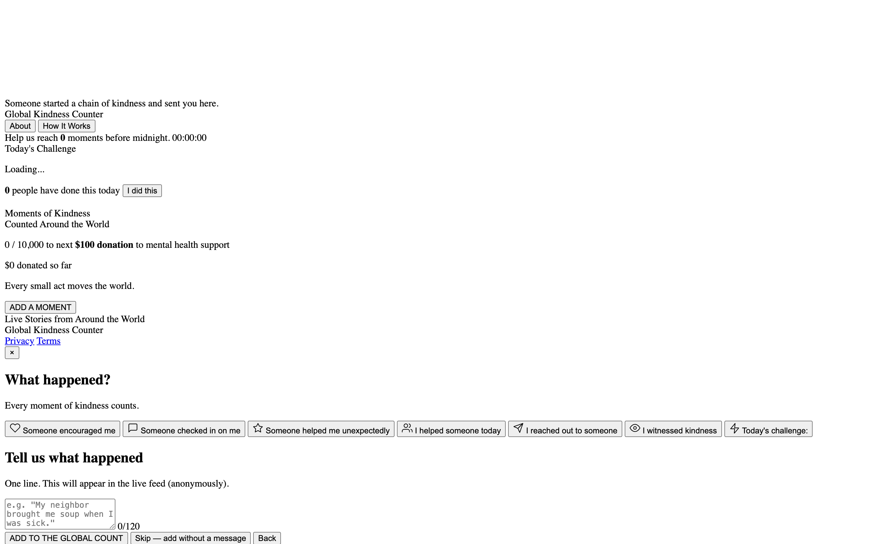 Global Kindness Counter